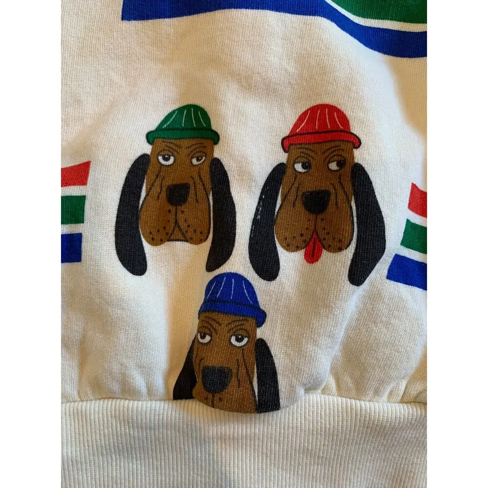 Mini Rodini Bloodhound Dog 100% Cotton AOP Sweatsuit | Multi | 3-5 years